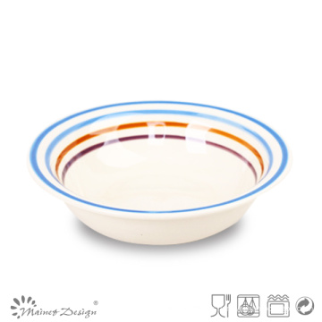 Placa de sopa de cerámica de círculo multicolor